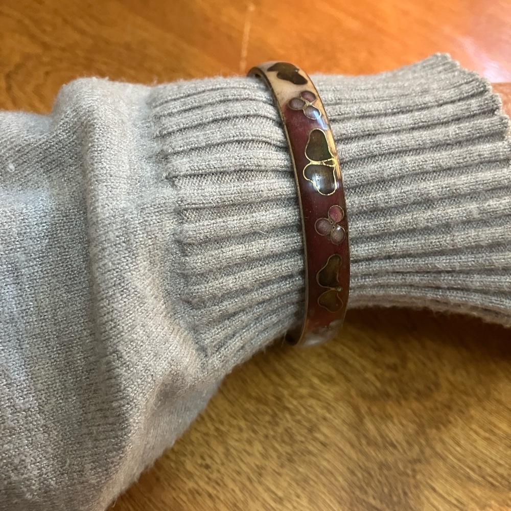 Elegant Gold and Brown Bangle Bracelet